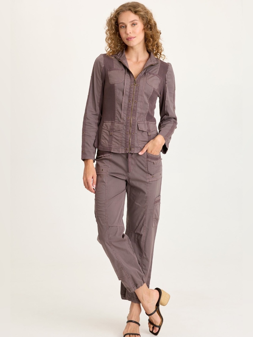 XCVI Murphy Poplin Fitted Zip up Jacket - Picture 2 of 5